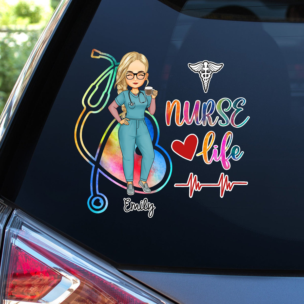 Nurse Life - Cadeau pour infirmière - Autocollant décoratif personnalisé
