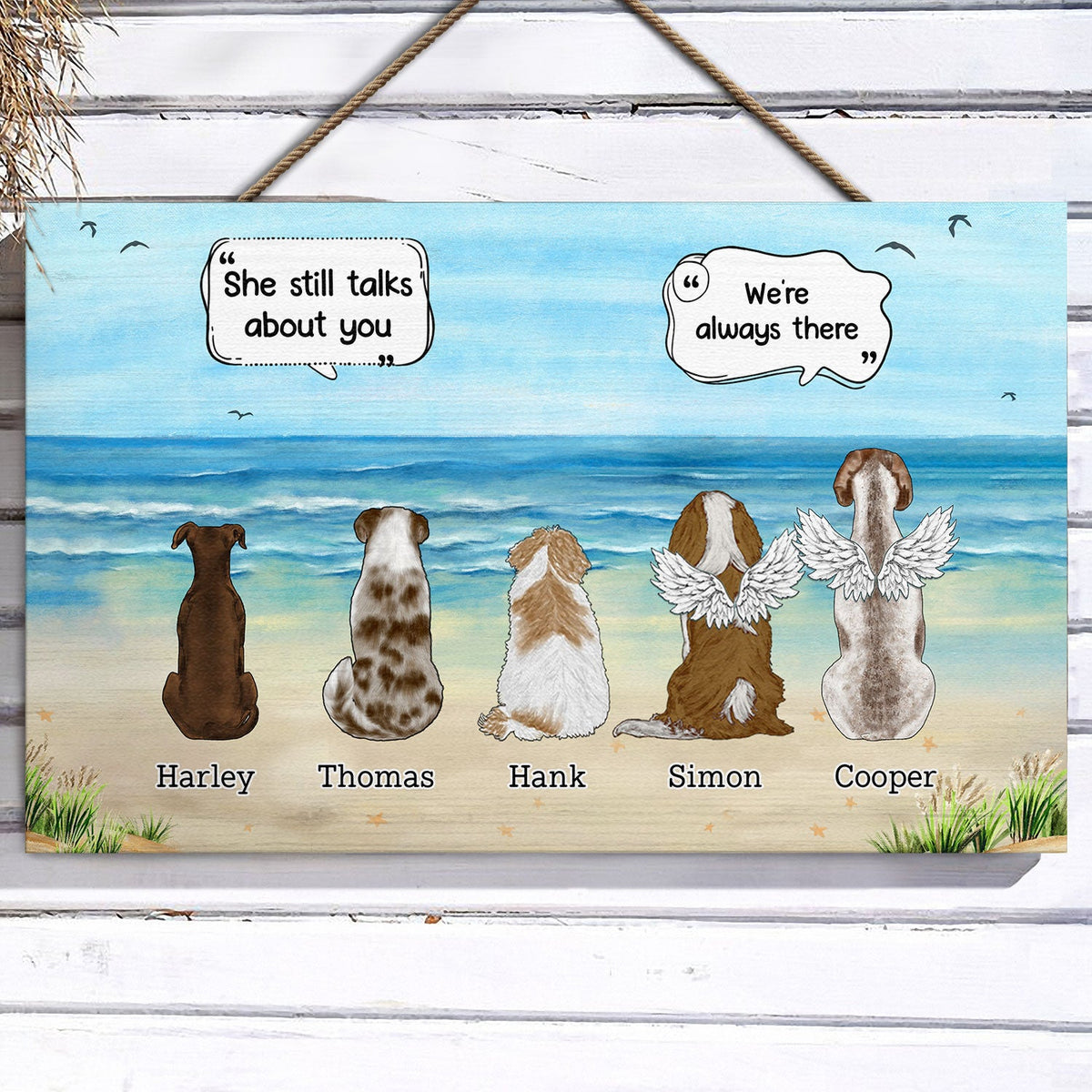 They Still Talk About You - Memorial Gift For Pet Lovers - Personalized Wood Rectangle Sign