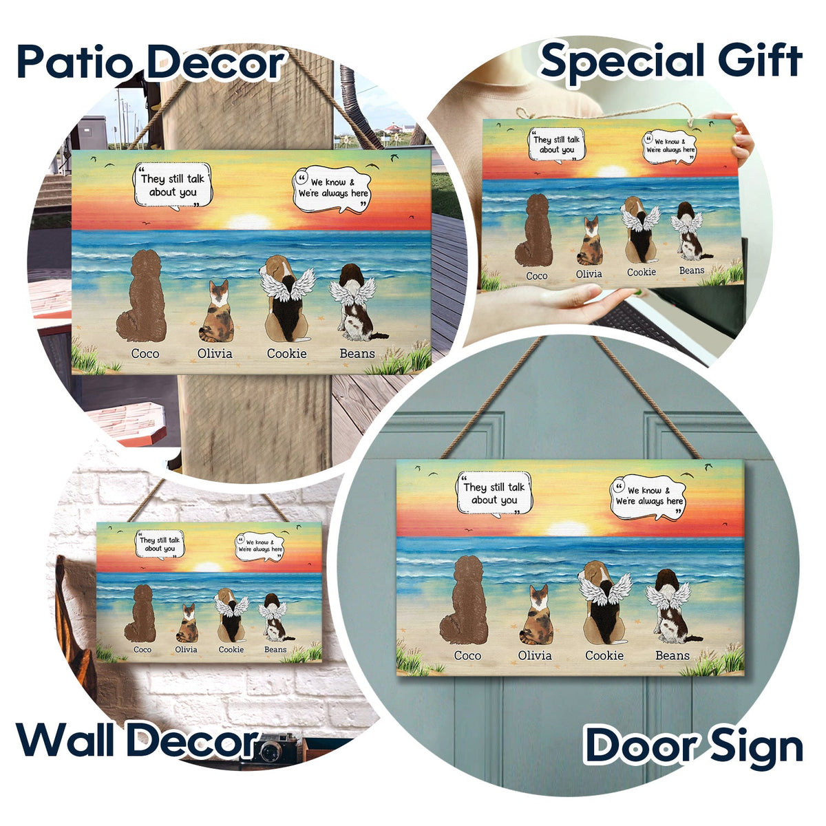 They Still Talk About You - Memorial Gift For Pet Lovers - Personalized Wood Rectangle Sign