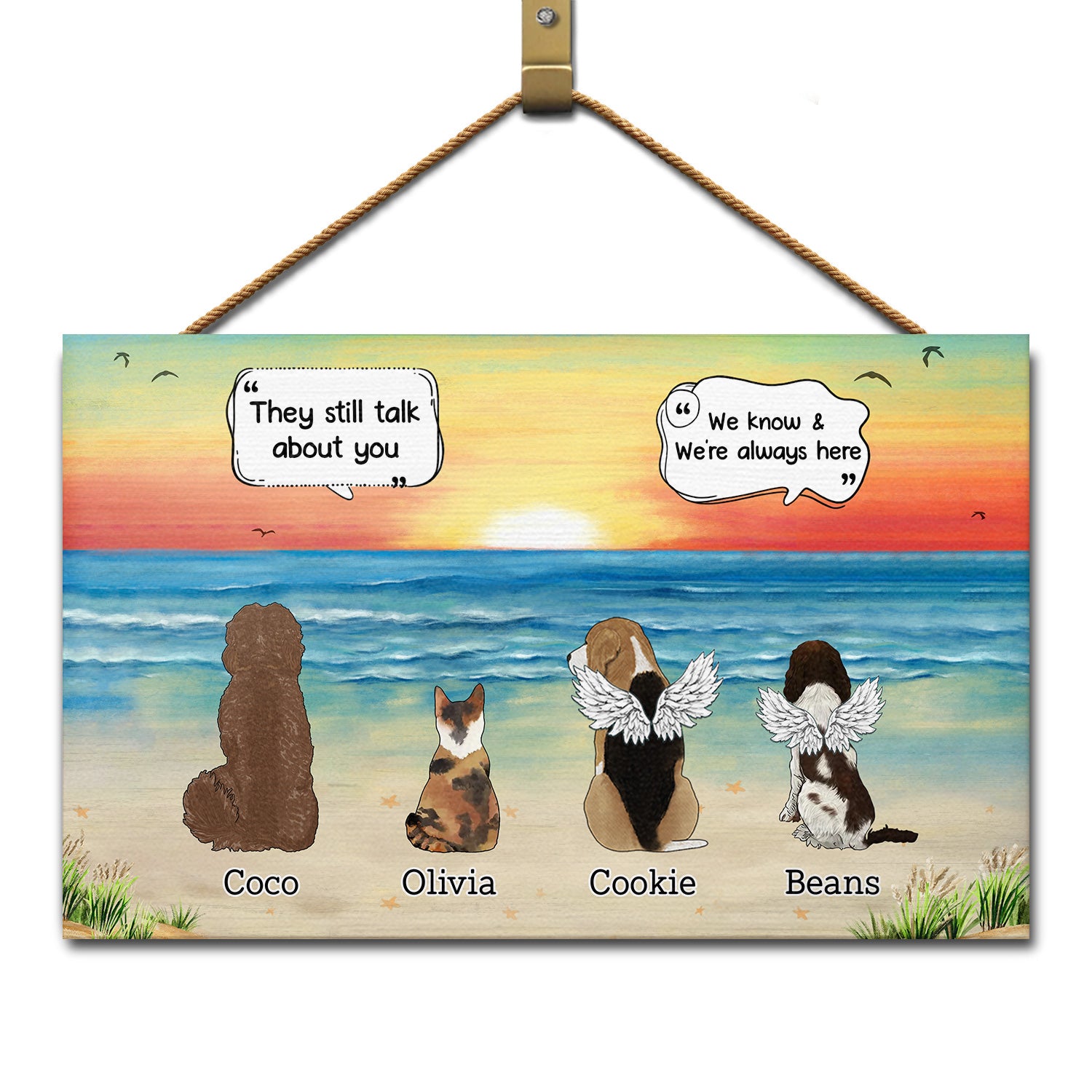 They Still Talk About You - Memorial Gift For Pet Lovers - Personalized Wood Rectangle Sign