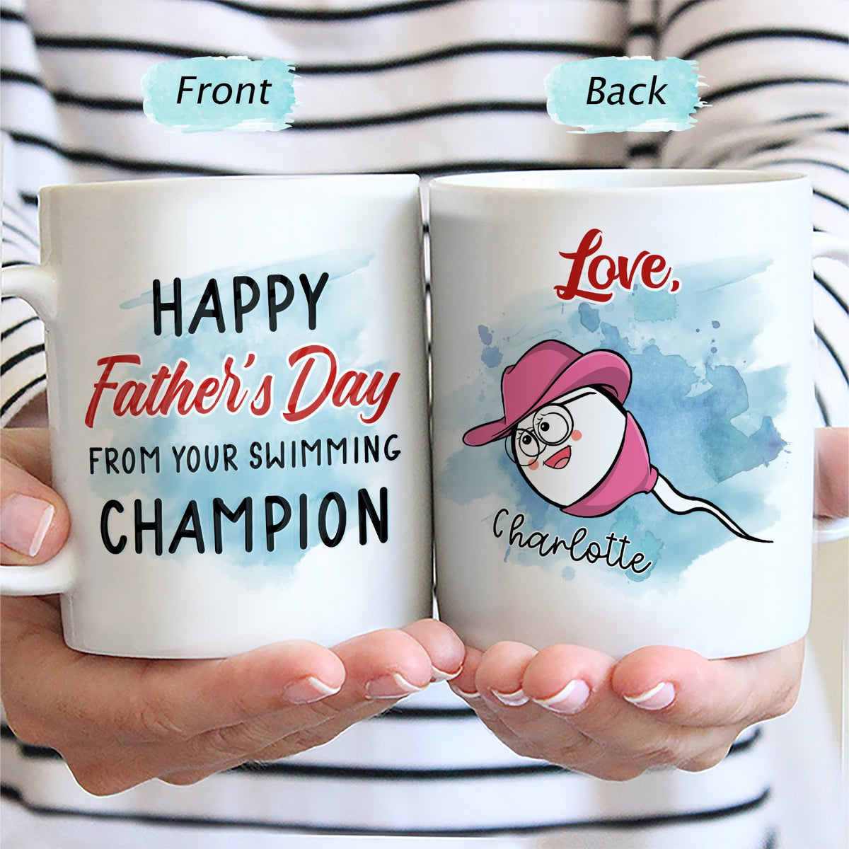 De la part de votre champion de natation - Cadeau pour papa, père - Tasse personnalisée