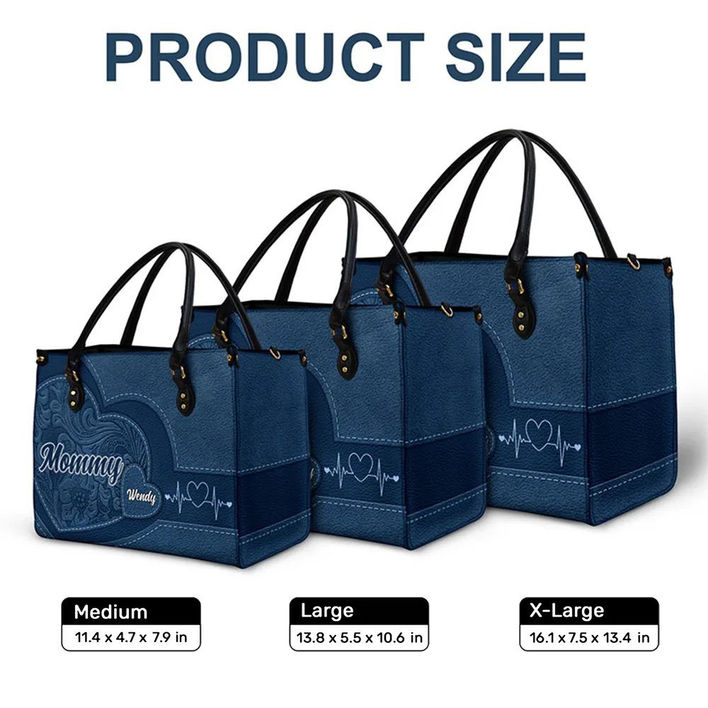 Grandma Mommy's Little Sweethearts - Personalized Combo Leather Wallet And Bag