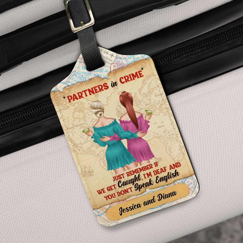 Je suis sourd et tu ne parles pas - Cadeau pour les meilleurs amis - Étiquette de bagage personnalisée