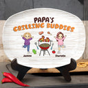 Papa's Grilling Buddies - Gift For Grandpa, Dad, Father - Personalized Plate