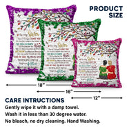No Matter Where Life Takes Us - Gift For Sisters, Siblings - Personalized Sequin Pillow, Mermaid Sequin Cushion Magic Reversible Throw Pillow