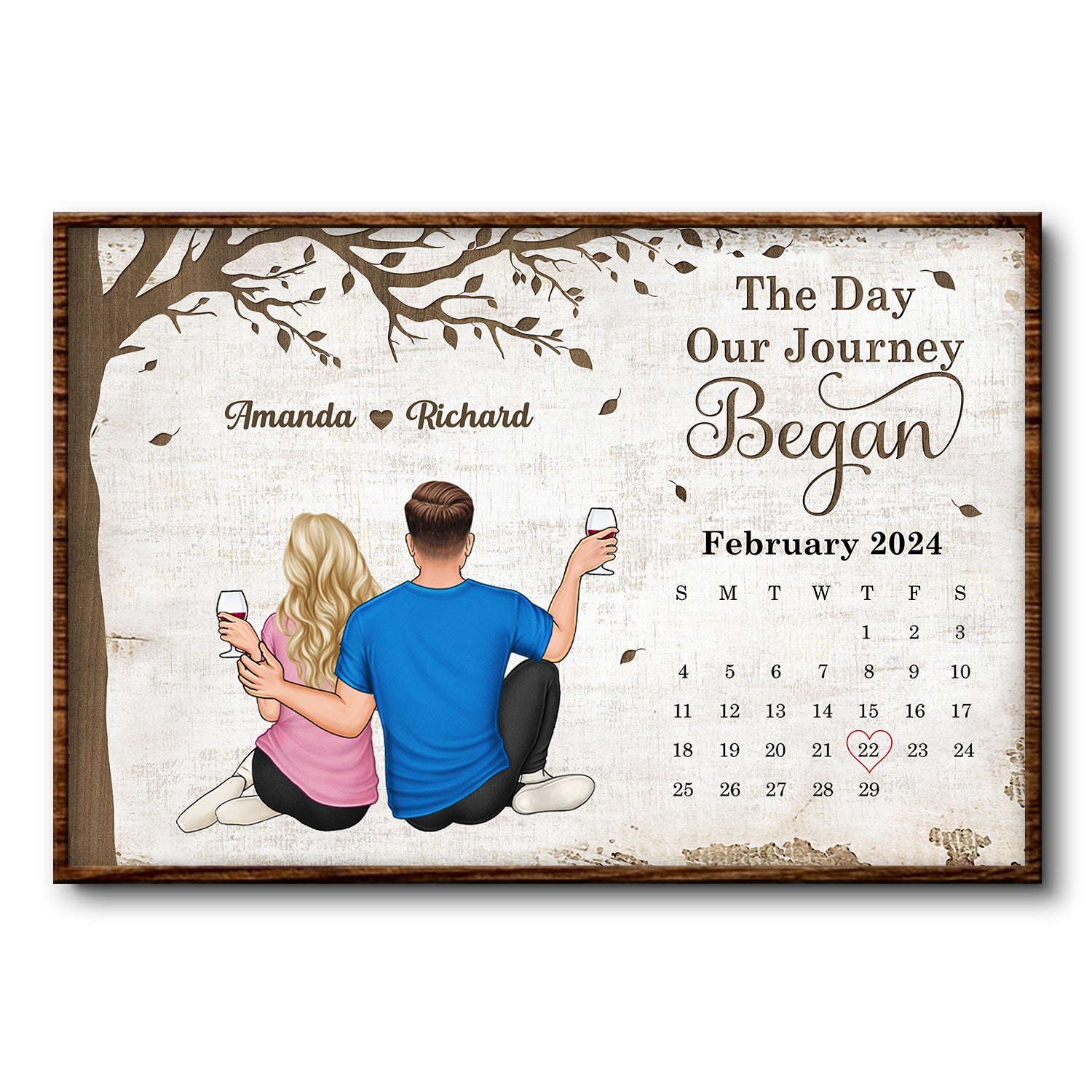 Calendar The Day Our Journey Began - Gift For Couples - Personalized Poster