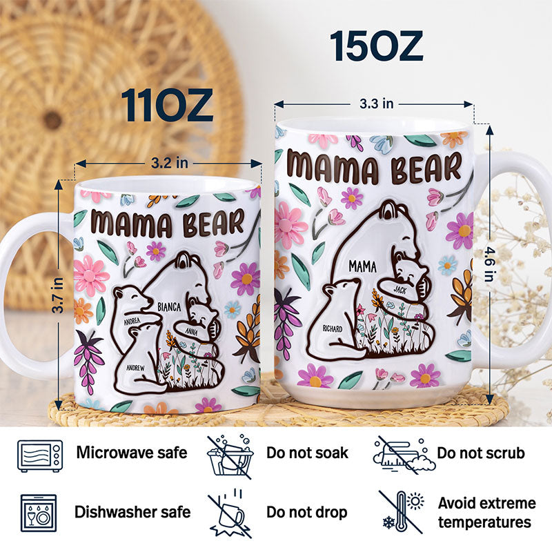 Mama Bear Floral Style - Birthday, Loving Gift For Mom, Mother 