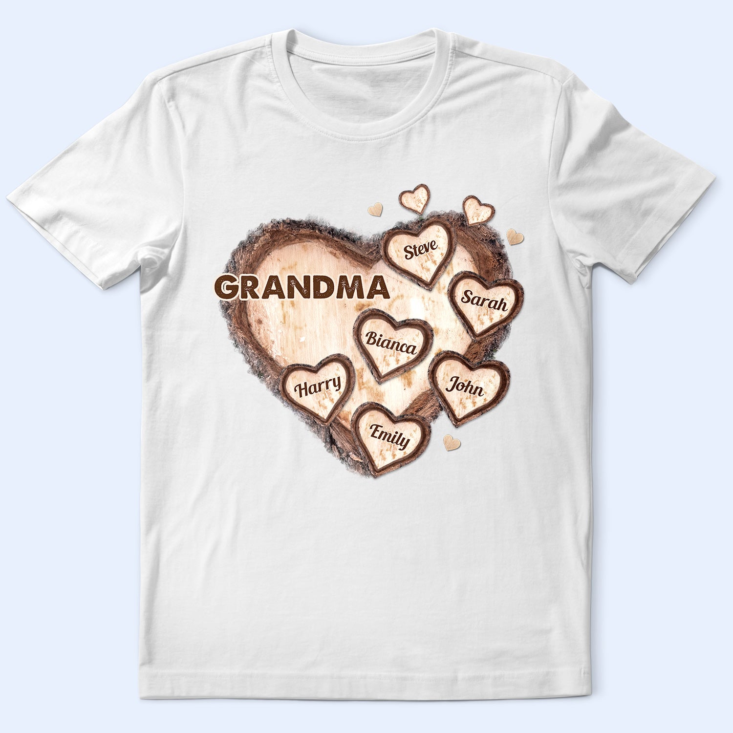 Nana's Grandpa's Sweethearts Wood Pattern - Gift For Grandmas, Grandpas - Personalized T Shirt