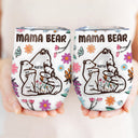 Mama Bear Floral Style - Birthday, Loving Gift For Mom, Mother, Grandma, Grandmother - 3D Inflated Effect Printed Tumbler, Personalized Wine Tumbler
