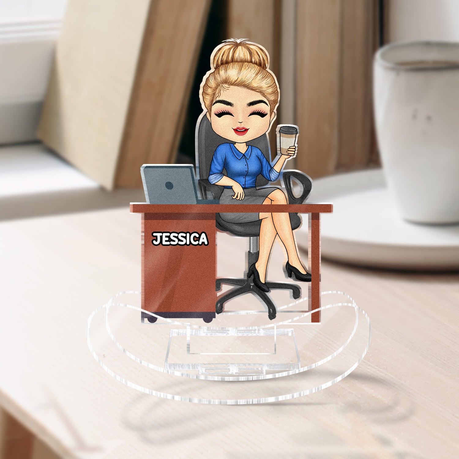 Office Workers Chibi - Gift For Colleagues And Best Friends - Personalized Acrylic Shaking Stand