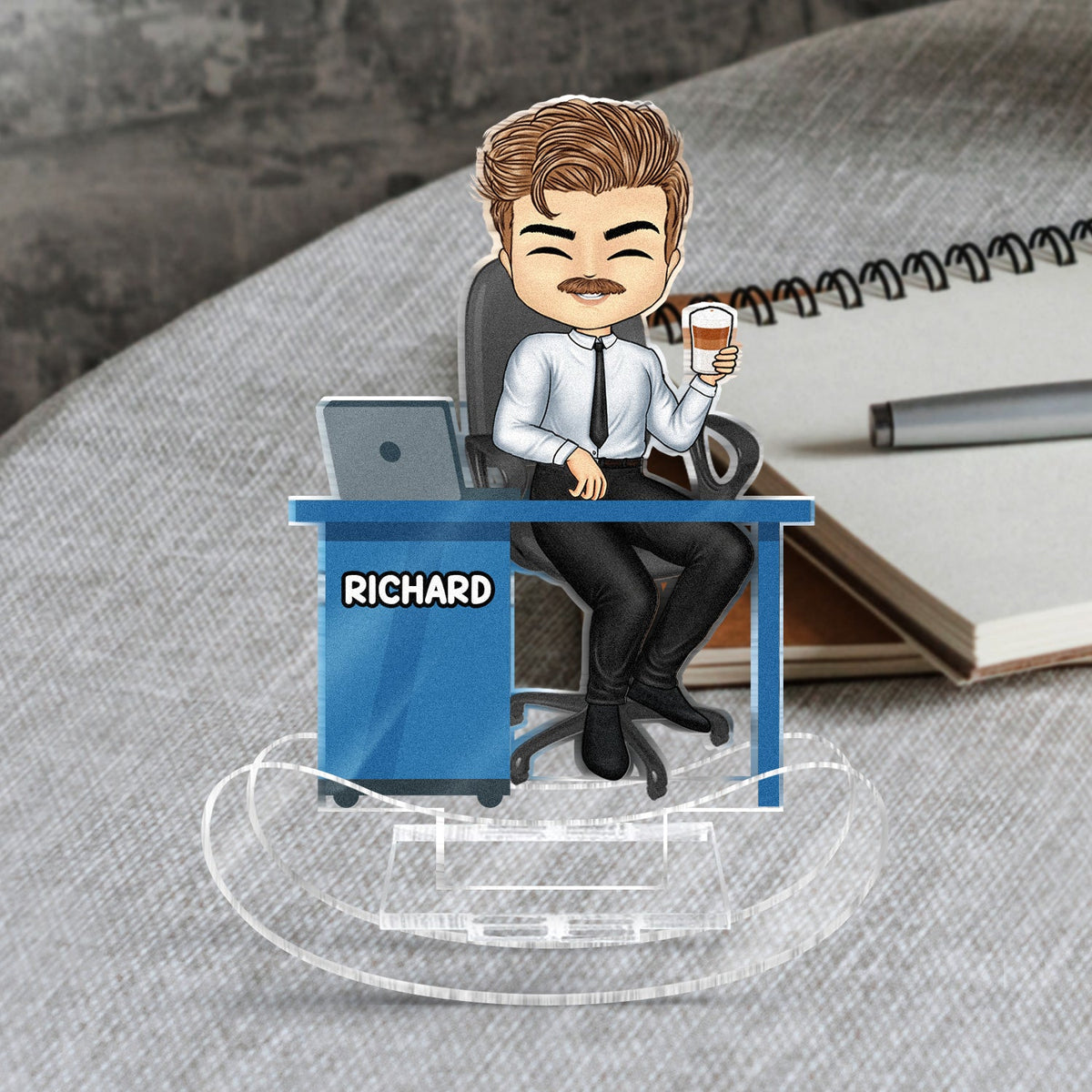 Office Workers Chibi - Gift For Colleagues And Best Friends - Personalized Acrylic Shaking Stand