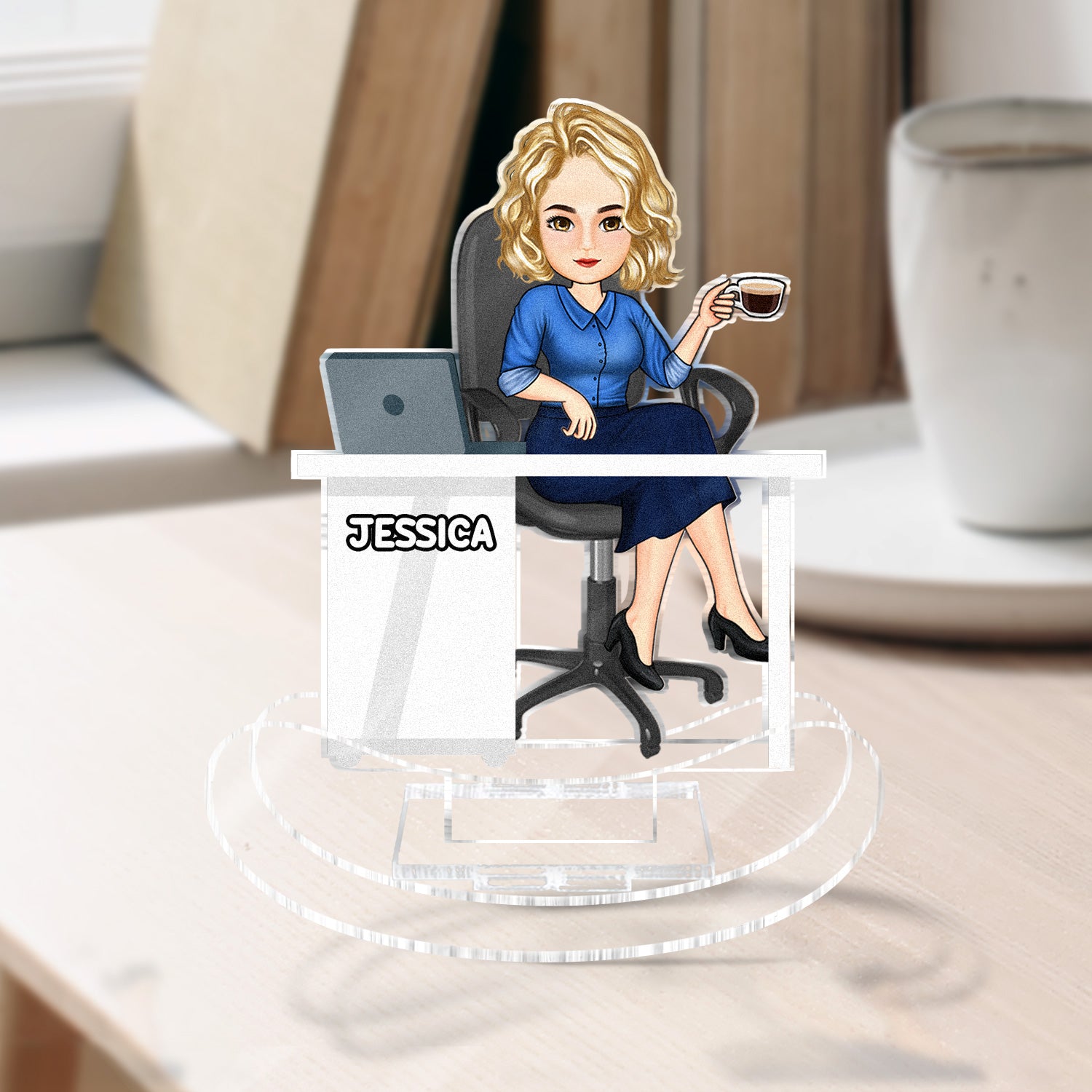 Office Workers Cartoon - Gift For Colleagues And Best Friends - Personalized Acrylic Shaking Stand