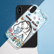 Mama Bear - Gift For Mother, Mom, Grandma - 3D Inflated Effect Printed Clear Phone Case, Personalized Clear Phone Case