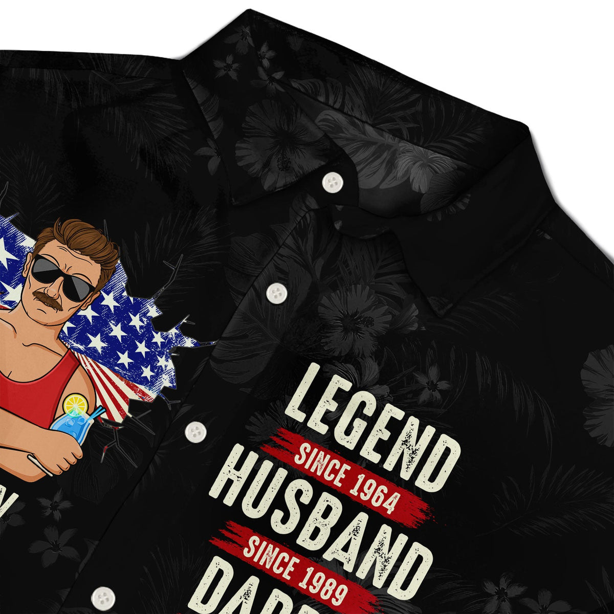 Stars And Stripes, Legend Husband Father Grandpa - Gift For Dad, Daddy, Grandfather - Personalized Hawaiian Shirt