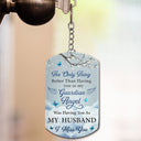 Custom Photo Having You As Guardian Angel - Personalized Aluminum Keychain