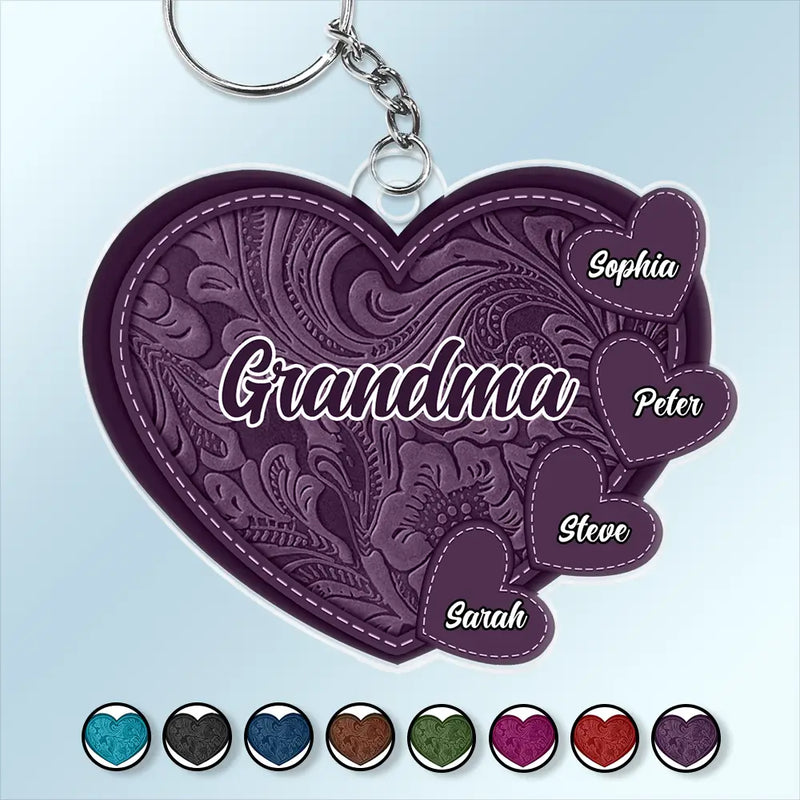 Grandma's Little Sweethearts - Personalized Cutout Acrylic Keychain