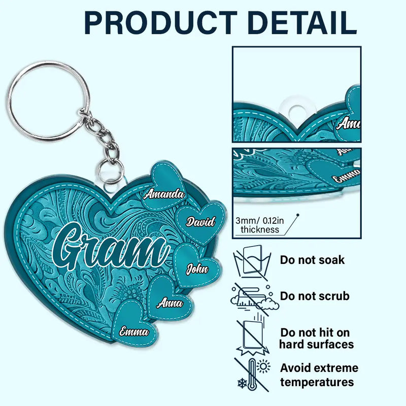 Grandma's Little Sweethearts - Personalized Cutout Acrylic Keychain