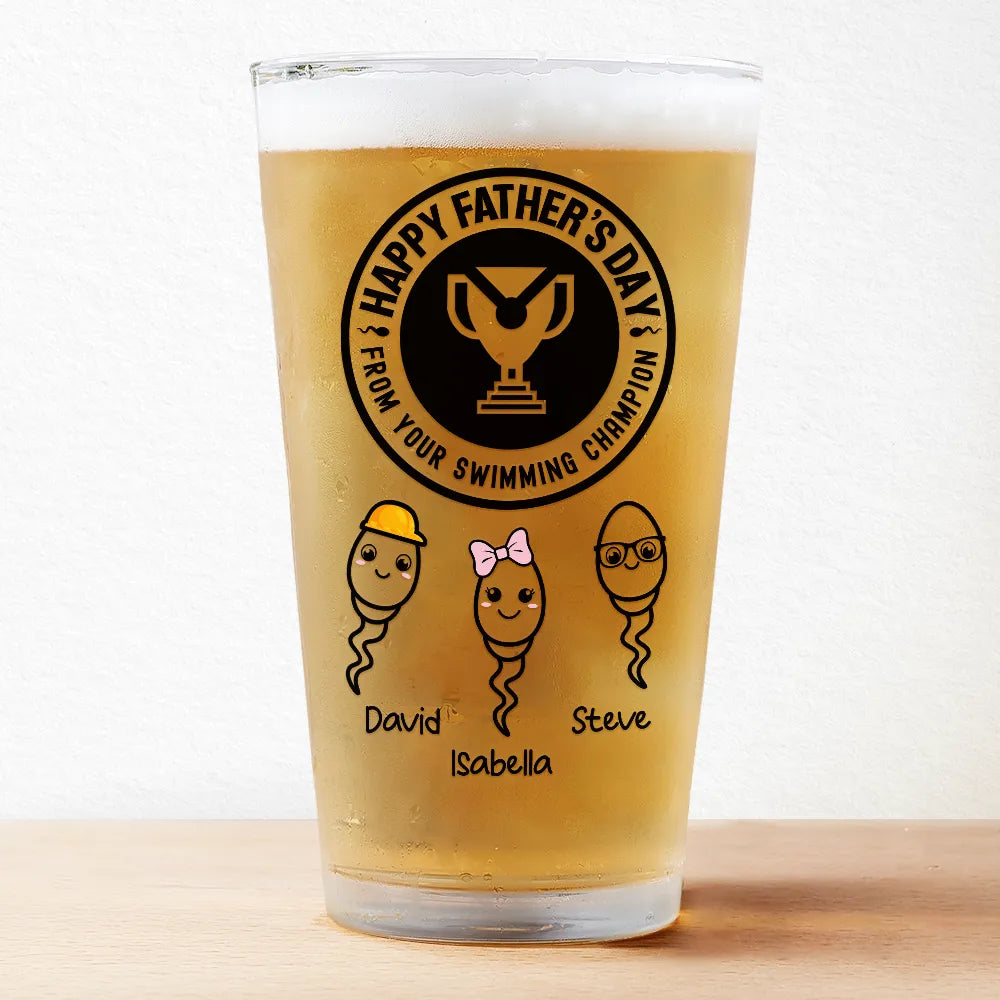 From You Swimming Champion - Personalized Pint Glass