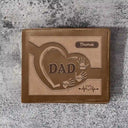 Grandpa Dad Kids Handprints - Personalized Leather Wallet