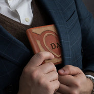 Portefeuille en cuir personnalisé avec empreintes de mains pour grand-père, papa et enfants