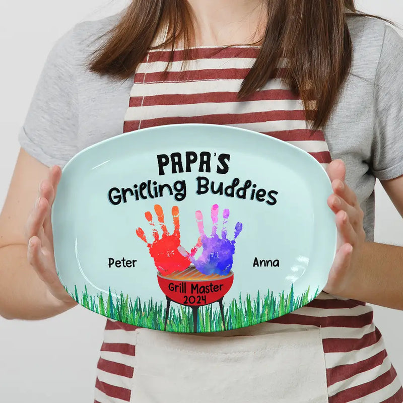 Daddy Grilling Buddies - Personalized Plate