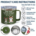Thanks For Picking Up My Poop - Personalized 14oz Stainless Steel Tumbler With Handle