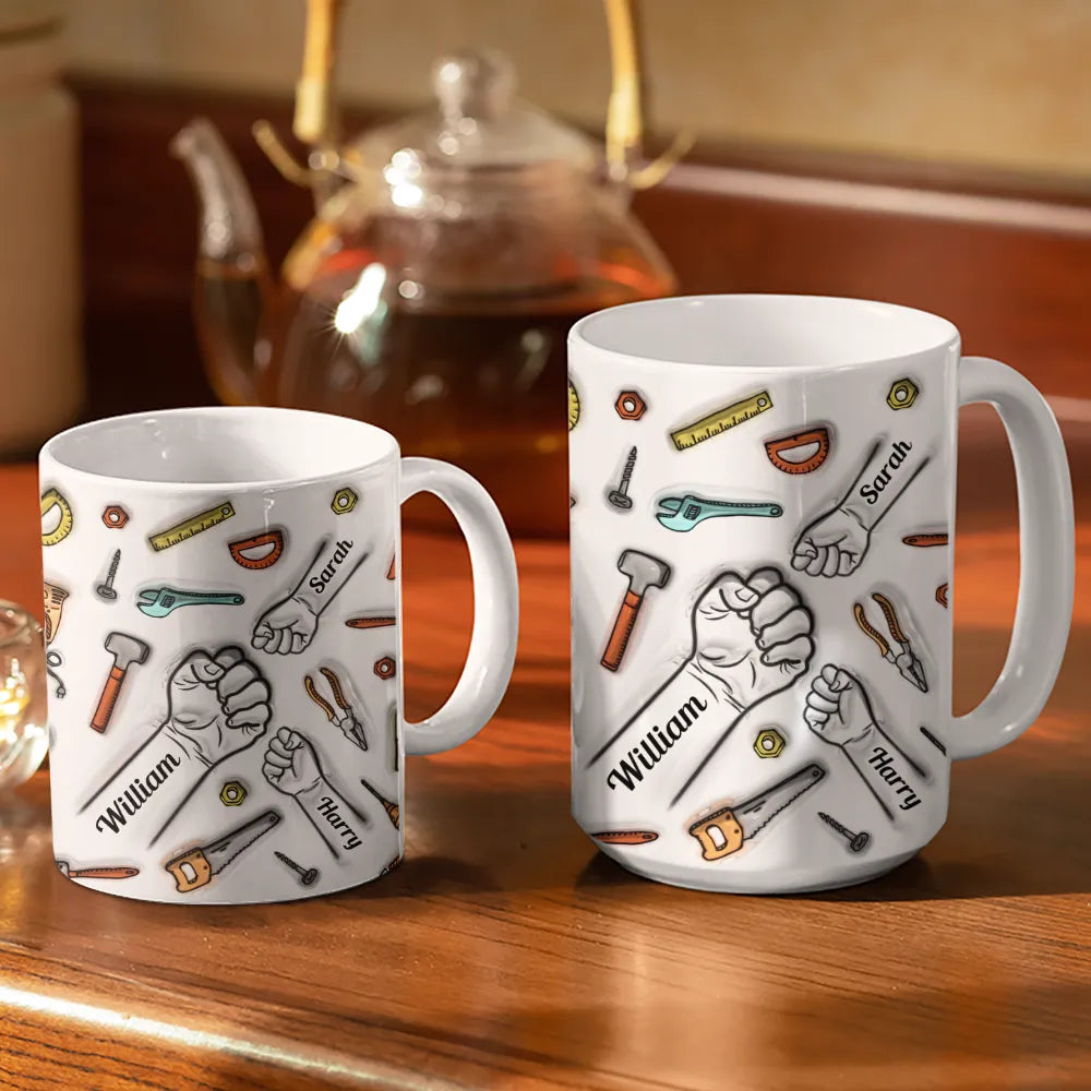 If Dad Can't Fix It We're All Screwed - 3D Inflated Effect Printed Mug, Personalized White Edge-to-Edge Mug