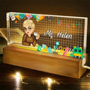 Nom du bureau de l'enseignant - Lampe LED rectangulaire personnalisée