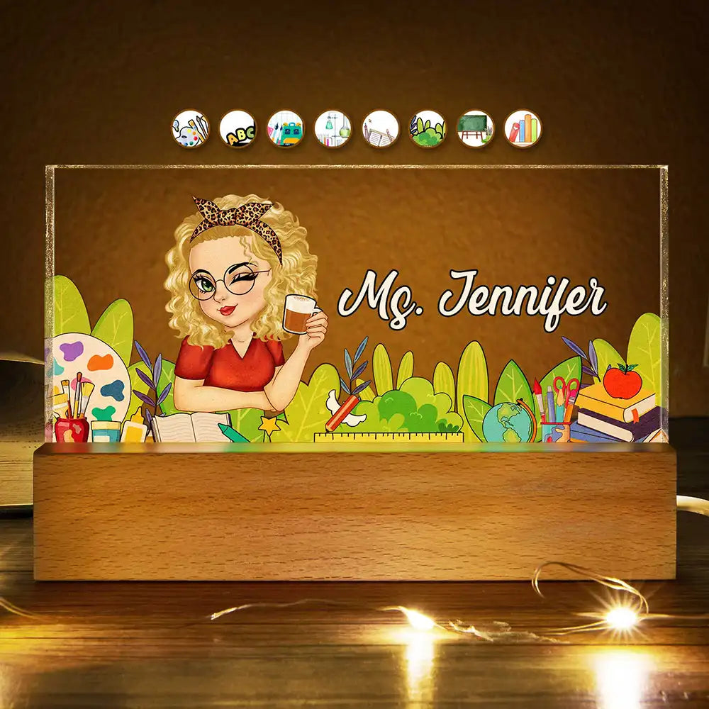 Teacher Desk Name - Personalized Rectangle LED Light