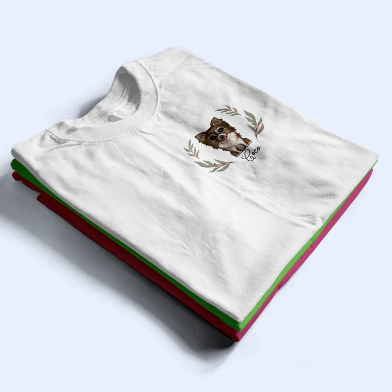Portrait Pet With Flowers - Personalized T Shirt