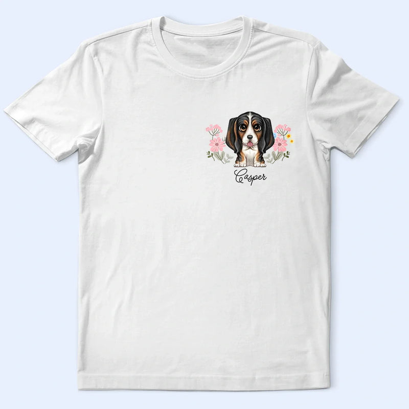 Portrait Pet With Flowers - Personalized T Shirt