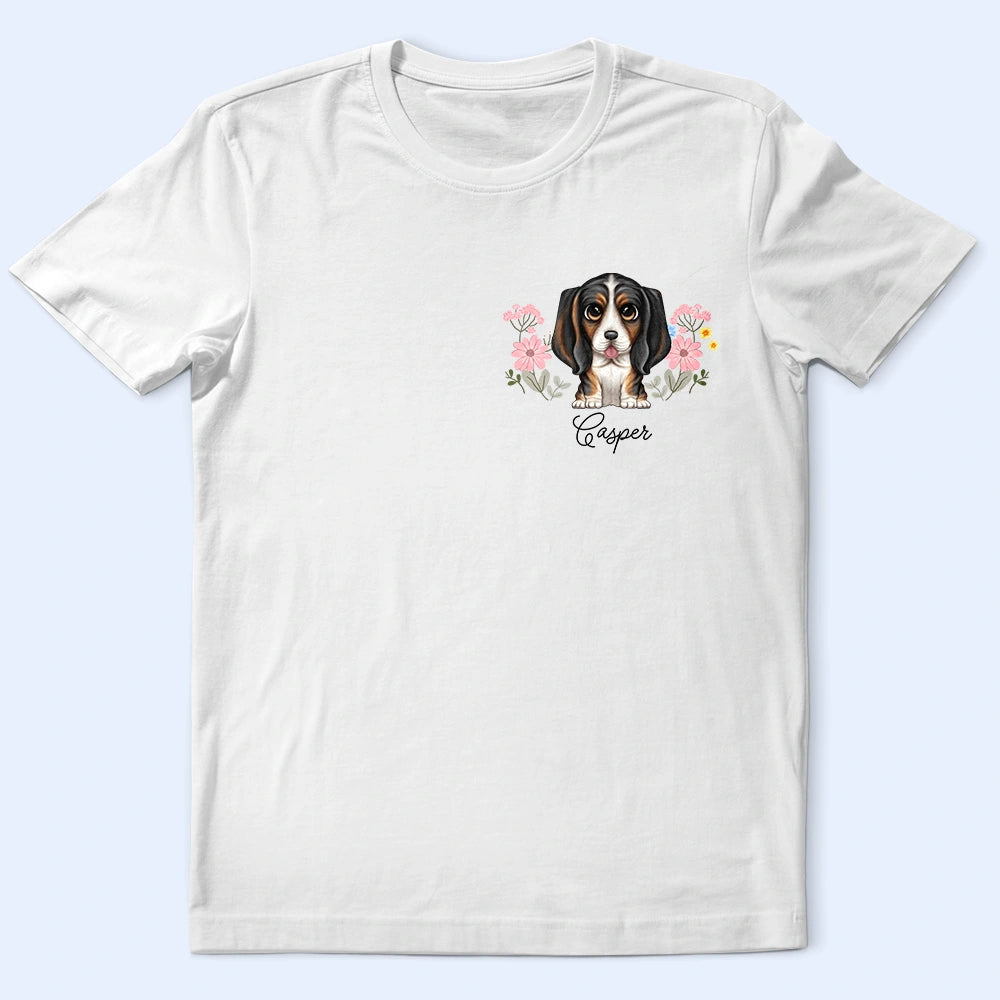 Portrait Pet With Flowers - Personalized T Shirt