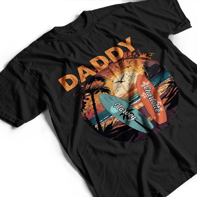 Summer Grandpa With Surfboards - Personalized T Shirt