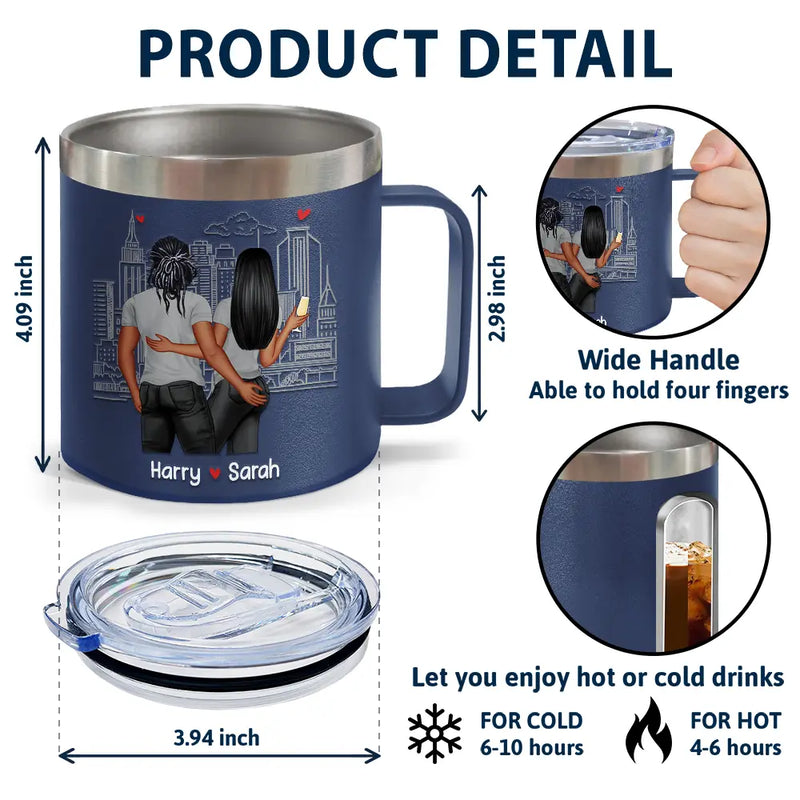 Annoy For The Rest Couples - Gobelet personnalisé en acier inoxydable de 14 oz avec poignée