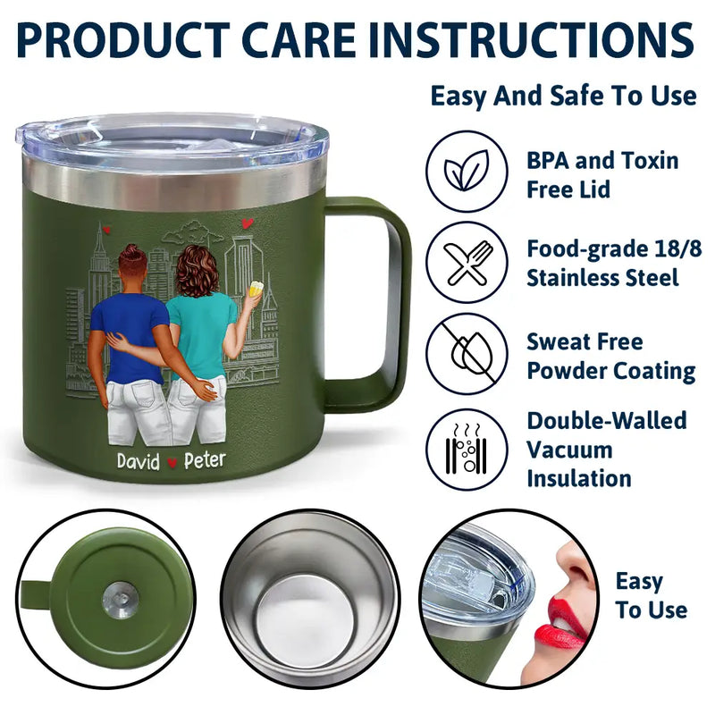 Annoy For The Rest Couples - Gobelet personnalisé en acier inoxydable de 14 oz avec poignée