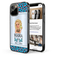 Mom Grandma Kids Butterflies Leopard Pattern - Personalized Clear Phone Case