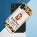 Mom Grandma Kids Butterflies Leopard Pattern - Personalized Clear Phone Case