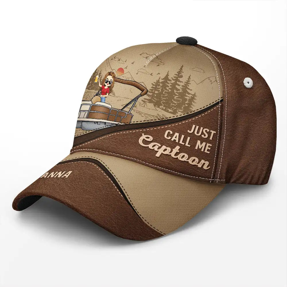 Appelez-moi simplement Captoon Pontoon Captain - Casquette classique personnalisée 
