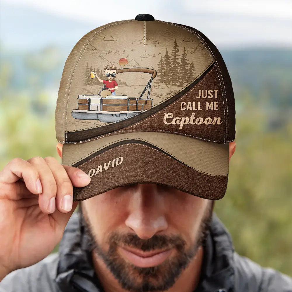 Appelez-moi simplement Captoon Pontoon Captain - Casquette classique personnalisée 