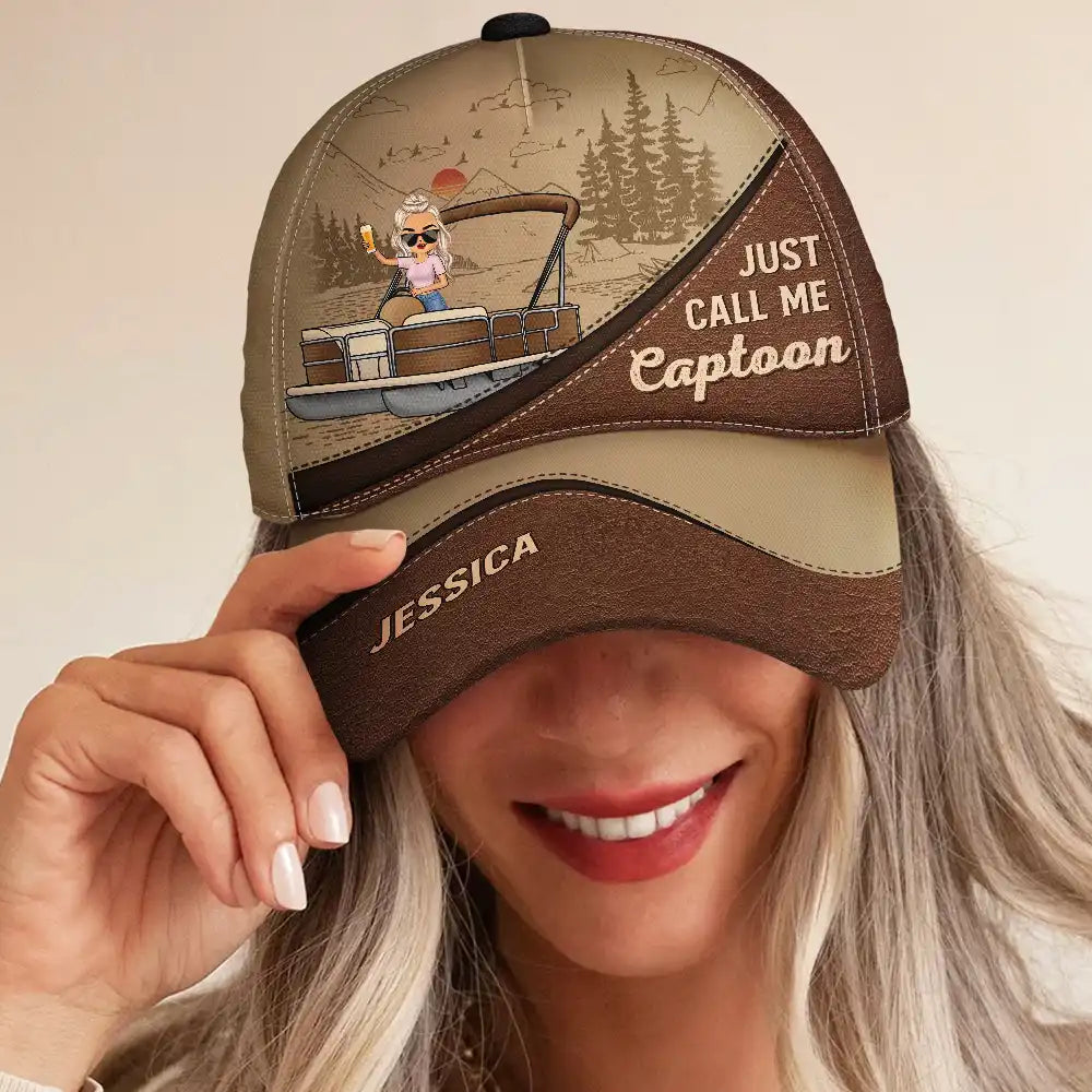 Appelez-moi simplement Captoon Pontoon Captain - Casquette classique personnalisée 