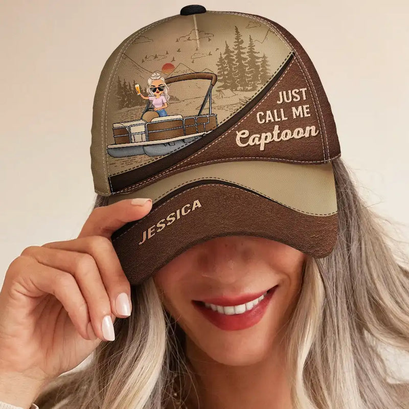 Appelez-moi simplement Captoon Pontoon Captain - Casquette classique personnalisée 
