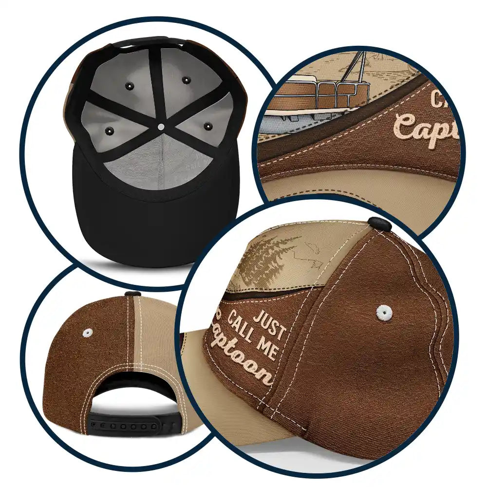 Appelez-moi simplement Captoon Pontoon Captain - Casquette classique personnalisée 