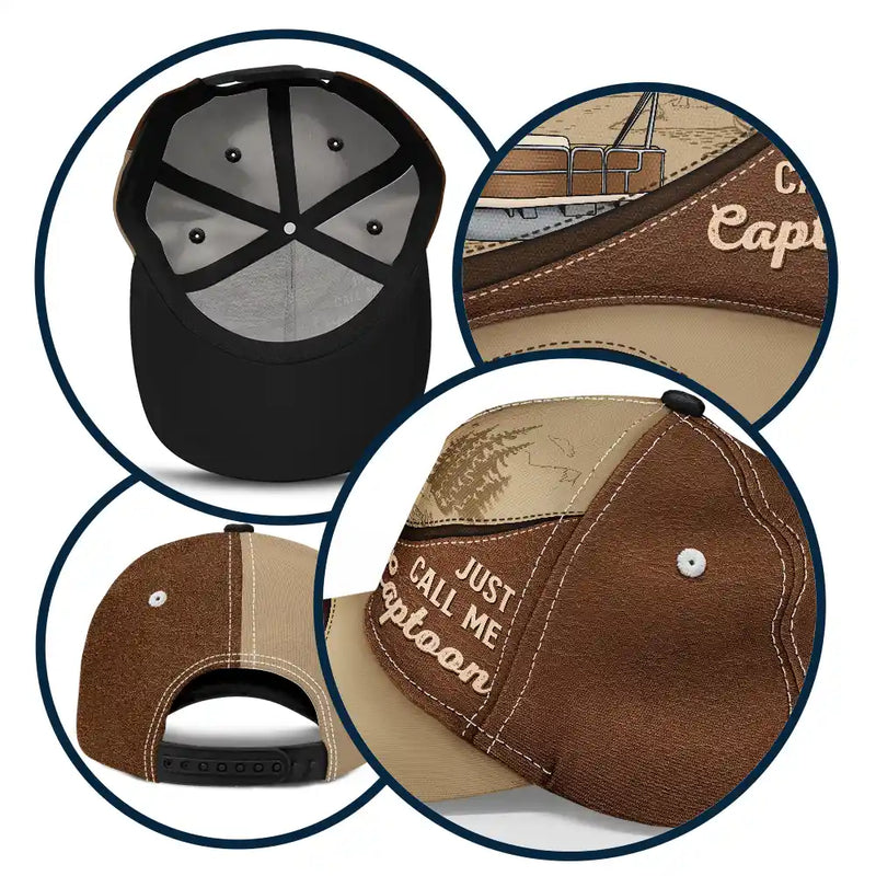 Appelez-moi simplement Captoon Pontoon Captain - Casquette classique personnalisée 