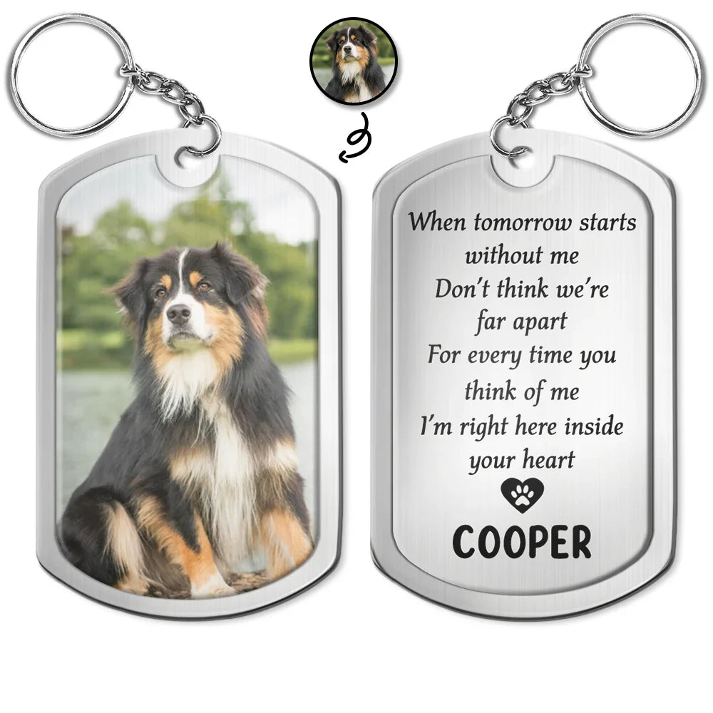 Custom Photo Memorial When Tomorrow Starts - Personalized Aluminum Keychain