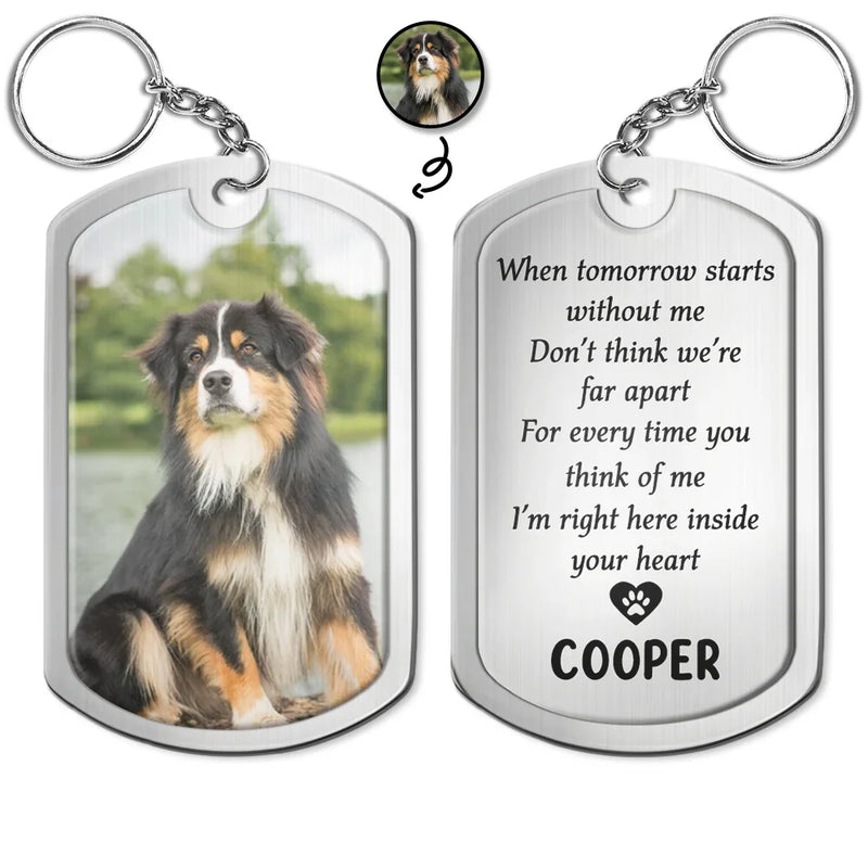 Custom Photo Memorial When Tomorrow Starts - Personalized Aluminum Keychain