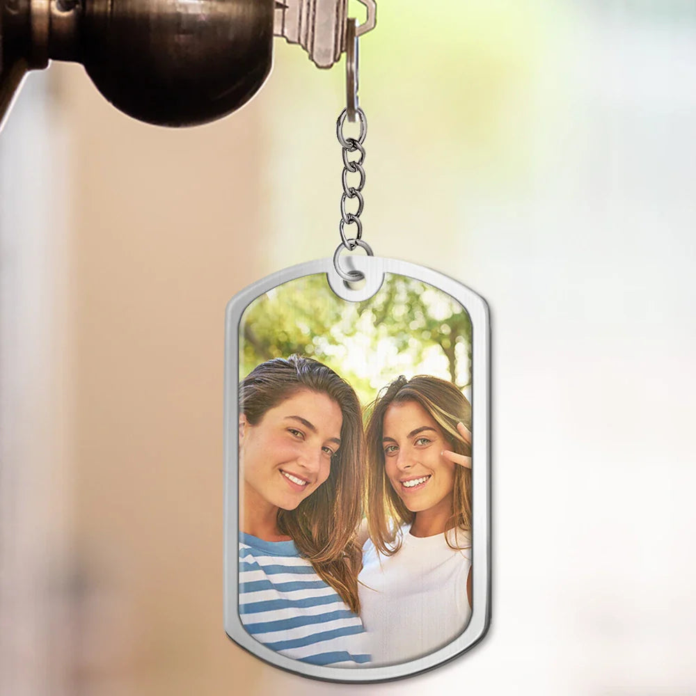 Custom Photo Soul Sister Definition Besties - Personalized Aluminum Keychain