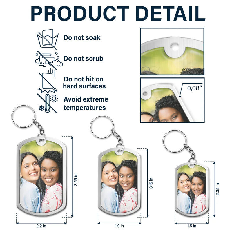 Custom Photo Soul Sister Definition Besties - Personalized Aluminum Keychain