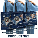 Cute Dogs Denim Pattern - Personalized Zippered Canvas Bag