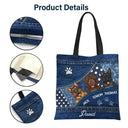 Cute Dogs Denim Pattern - Personalized Zippered Canvas Bag