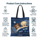Cute Dogs Denim Pattern - Personalized Zippered Canvas Bag